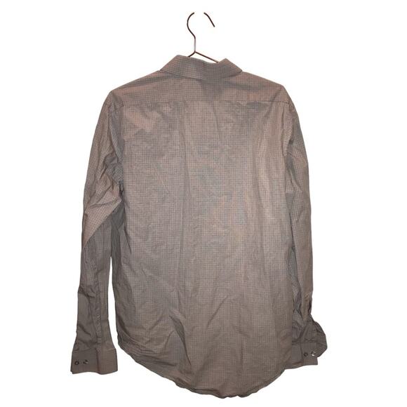 Calvin Klein slim fit gray with white stripe button down size large - Picture 2 of 7